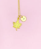 Gold Maple Leaf Charm Necklace, N5142B