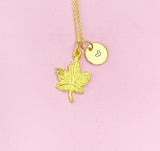 Gold Maple Leaf Charm Necklace, N5142B
