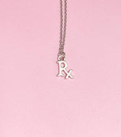 Silver Rx Charm Necklace, N21