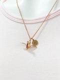 Rose Gold Paper Crane Necklace, Gold and Silver Option, N1882
