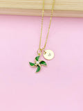 Pinwheel Necklace, Gold Beautiful Pinwheel Charm Necklace, Green, Windmill, Birthday Gift, N5171E