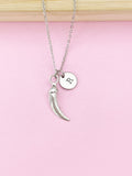 Gold Chili Charm Necklace, Hot Chili Pepper Charm, N2308A