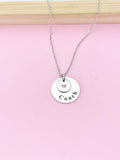 Silver Coach Charm Necklace, Hand Stamped Coach Jewelry Gift, Personalized Initial Gift, N891A