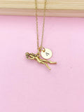 Gold Scuba Charm Necklace, Scuba Diving Gift, N433