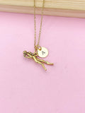 Gold Scuba Charm Necklace, Scuba Diving Gift, N433