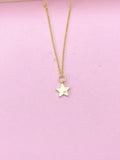 Star Necklace, TINY Gold Star Charm Necklace, N5772