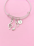 Silver Music Note Charm Bracelet, N2288