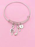 Silver Music Note Charm Bracelet, N2288