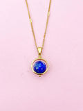 Gold Natural Lapis Lazuli Necklace, N4609K