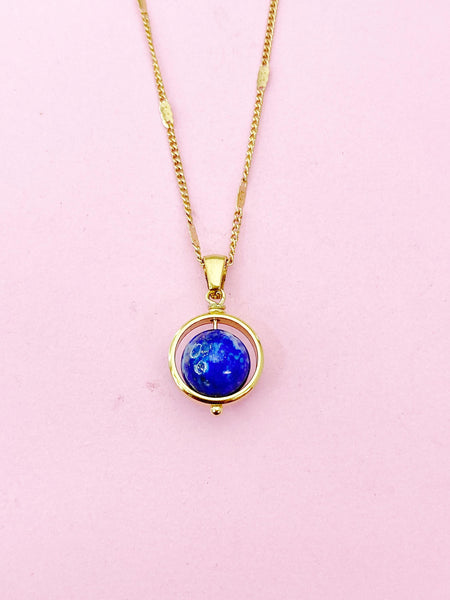 Gold Natural Lapis Lazuli Necklace, N4609K
