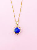 Gold Natural Lapis Lazuli Necklace, N4609K