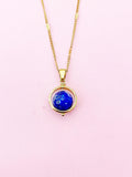 Gold Natural Lapis Lazuli Necklace, N4609K