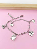 Teacher Charm Bracelet, Apple, Book, N1494