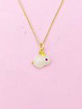 Gold Rabbit Charm Necklace, N5186A