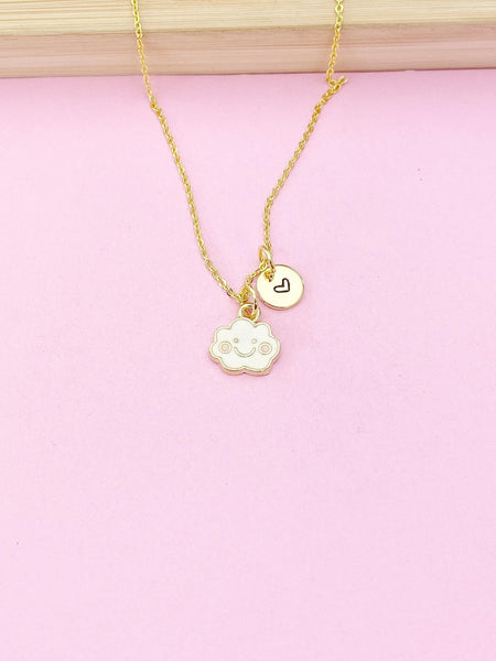 Gold Cute Cloud Charm Necklace, Cute Could Charm, N5774