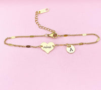 Gold Nina Heart Bracelet, Danity Nina Bracelet Jewelry Gifts, D137