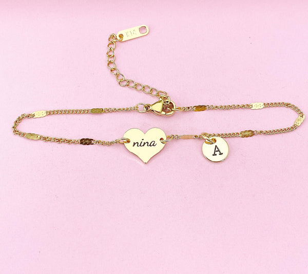 Gold Nina Heart Bracelet, Danity Nina Bracelet Jewelry Gifts, D137