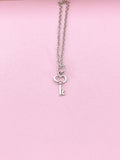 Silver Key Heart Necklace, Key Charm, Valentine Gift, N5009A