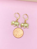 Gold Elephant Charm Earrings, N5220