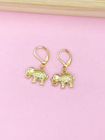 Gold Elephant Charm Earrings, N5220