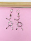 Noradrenaline Molecule Earrings, Science Jewelry