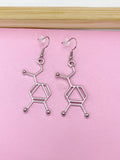 Noradrenaline Molecule Earrings, Science Jewelry