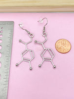 Noradrenaline Earrings, Noradrenaline Charm, Science Earrings, N2008A