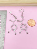 Noradrenaline Molecule Earrings, Science Jewelry