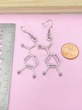 Noradrenaline Earrings, Noradrenaline Charm, Science Earrings, N2008A