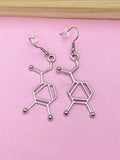 Noradrenaline Molecule Earrings, Science Jewelry