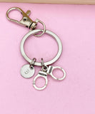 Silver Handcuffs Charm Keychain, Police Jewelry, Police Wife Gift, N659