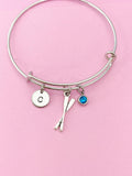 Silver Oar Rowing Charm Bracelet, Kayak Rower Crew Gift, Personalized Gift, N1304