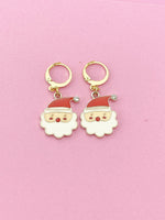Gold Cute Santa Claus Charm Earrings, Christmas Santa Earrings, N3139