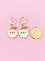 Gold Cute Santa Claus Charm Earrings, Christmas Santa Earrings, N3139