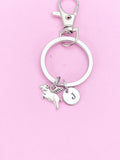 Flying Pig Keychain, Winged Pig Charm, Initial Charm