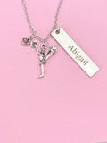 Silver Cheerleader Girl Necklace, Christmas Gifts for Cheerleader, School Sport Team Cheer Gifts, D012