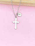 Silver Cross Charm Necklace, N145