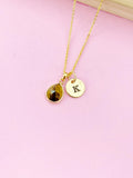 Gold Tiger Eye Charm Necklace, Natural Gemstone Jewelry, N5780