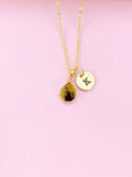 Gold Tiger Eye Charm Necklace, Natural Gemstone Jewelry, N5780