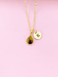 Gold Tiger Eye Charm Necklace, Natural Gemstone Jewelry, N5780