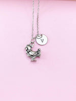 Silver Chicken Charm Necklace, Rooster Charm, N554