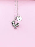 Silver Chicken Charm Necklace, Rooster Charm, N554