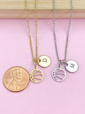 Gold or Silver Basketball Charm Necklace, N5783