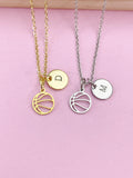 Gold or Silver Basketball Charm Necklace, N5783