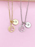Gold or Silver Basketball Charm Necklace, N5783