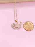 Rose Gold Allah Charm Necklace, Arabic Jewelry, AB5632