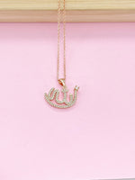 Rose Gold Allah Charm Necklace, Arabic Jewelry, AB5632