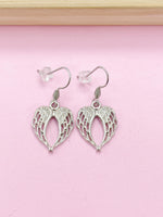 Silver Angel Wing Earrings, Angel Gift, Guardian Angel, Hypoallergenic Earrings, N4456