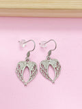 Silver Angel Wing Earrings: Stainless Steel Dangle Earrings