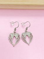 Silver Angel Wing Earrings, Angel Gift, Guardian Angel, Hypoallergenic Earrings, N4456